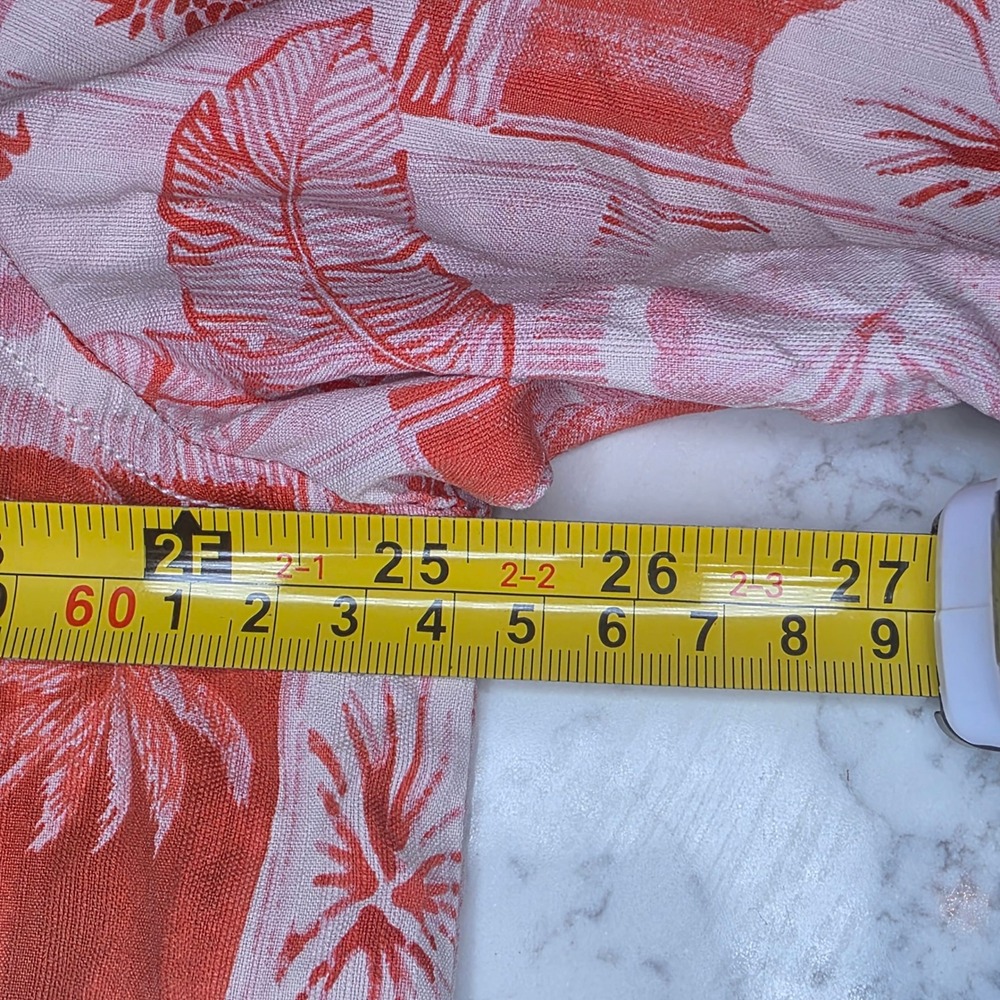 Tommy Bahama Mens XL Orange White Silk Hula Girl Hawaii Aloha Camp Shirt - Picture 6 of 10